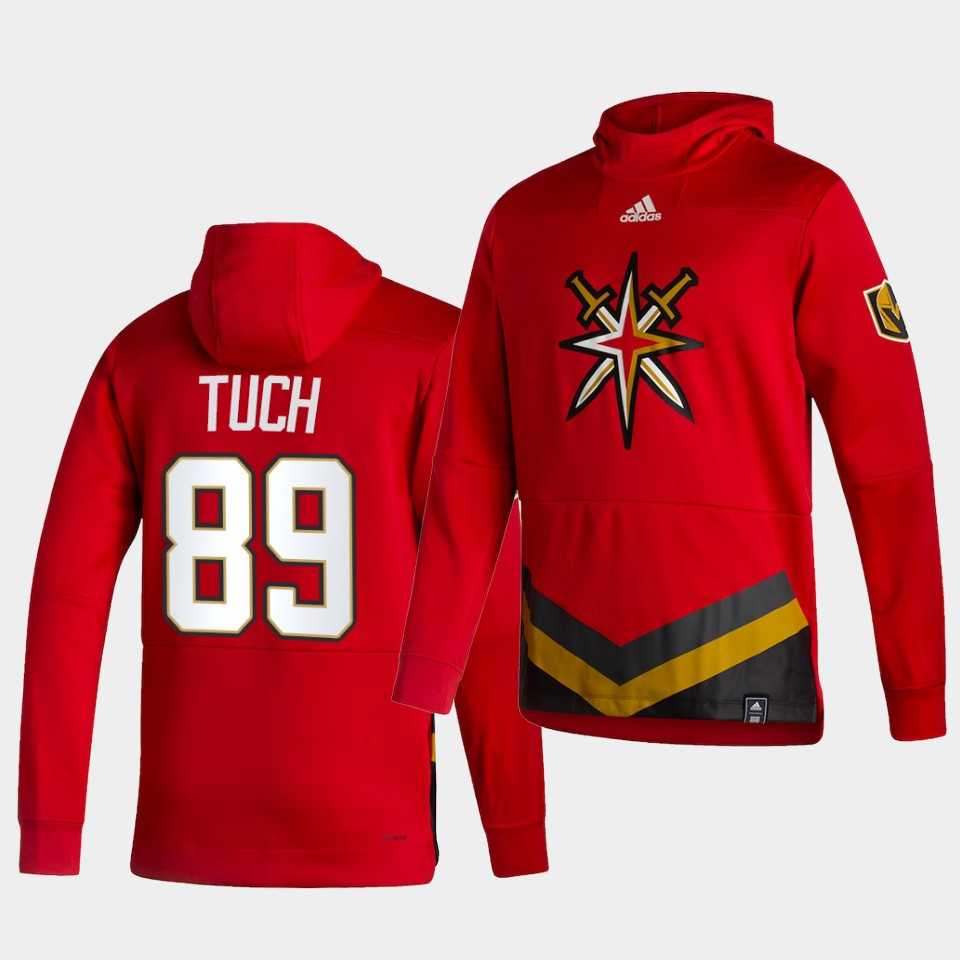 Men Vegas Golden Knights 89 Tuch Red NHL 2021 Adidas Pullover Hoodie Jersey
